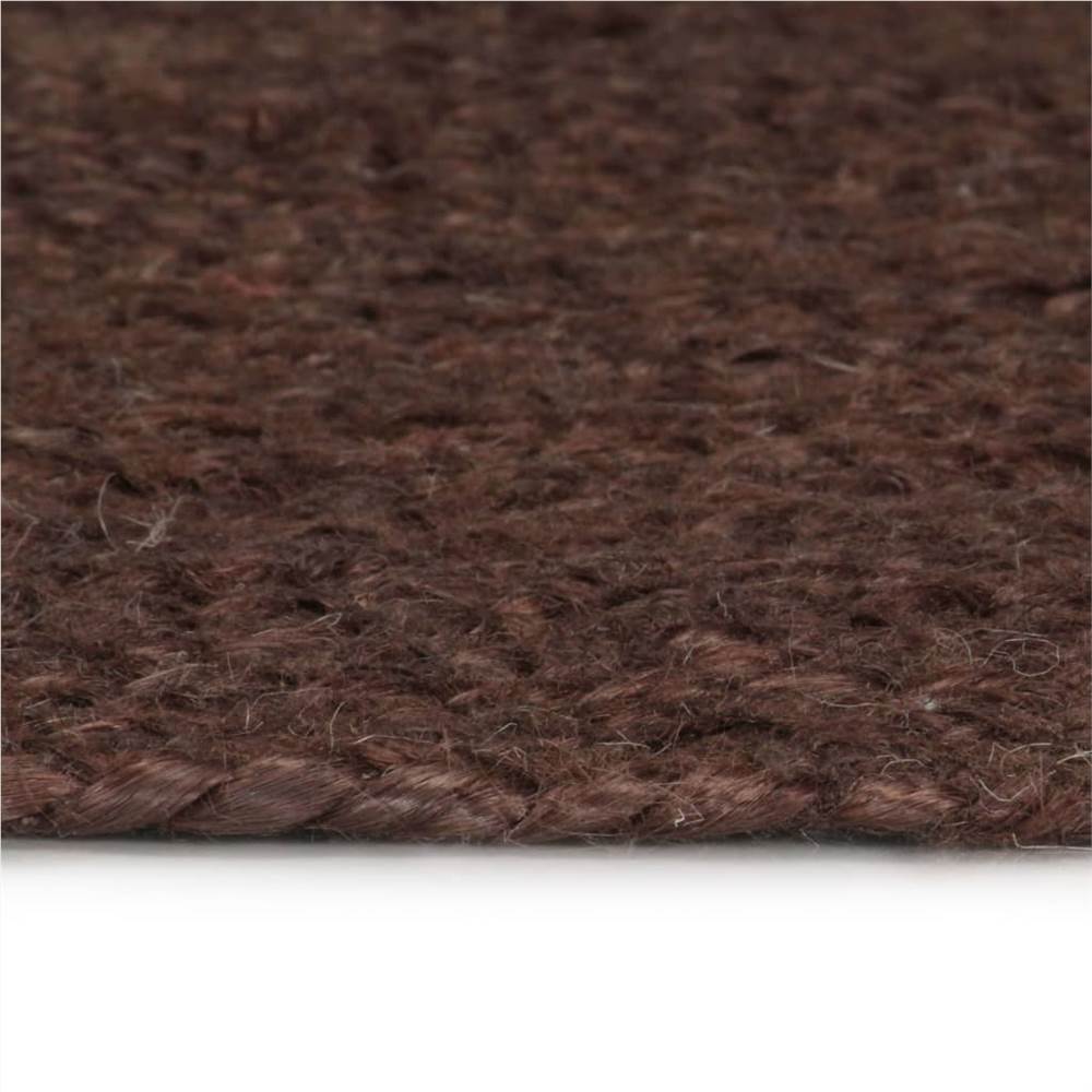 Handmade Rug Jute Round 90 cm Brown