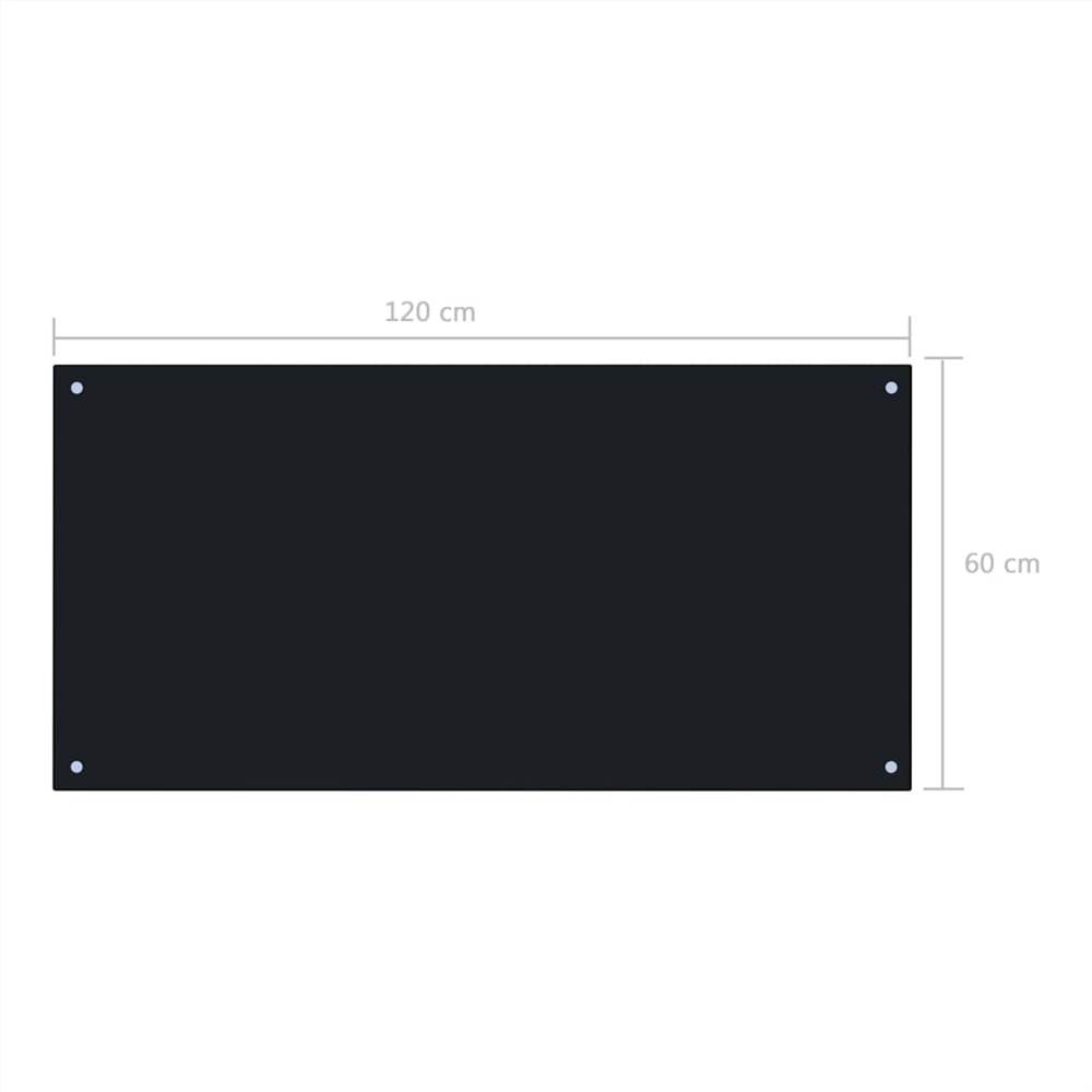 Kitchen Backsplash Black 120x60 cm Tempered Glass