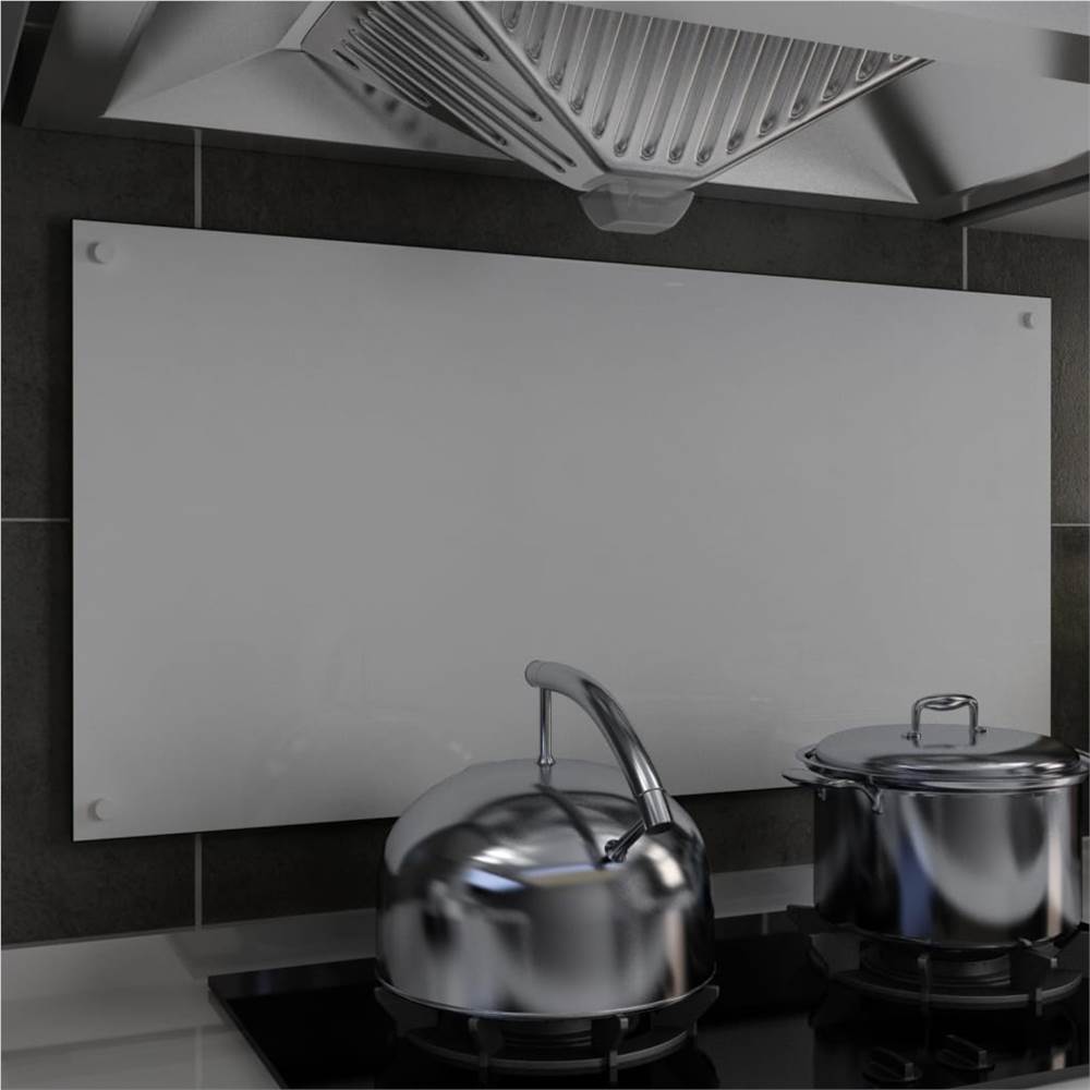 

Kitchen Backsplash White 100x50 cm Tempered Glass