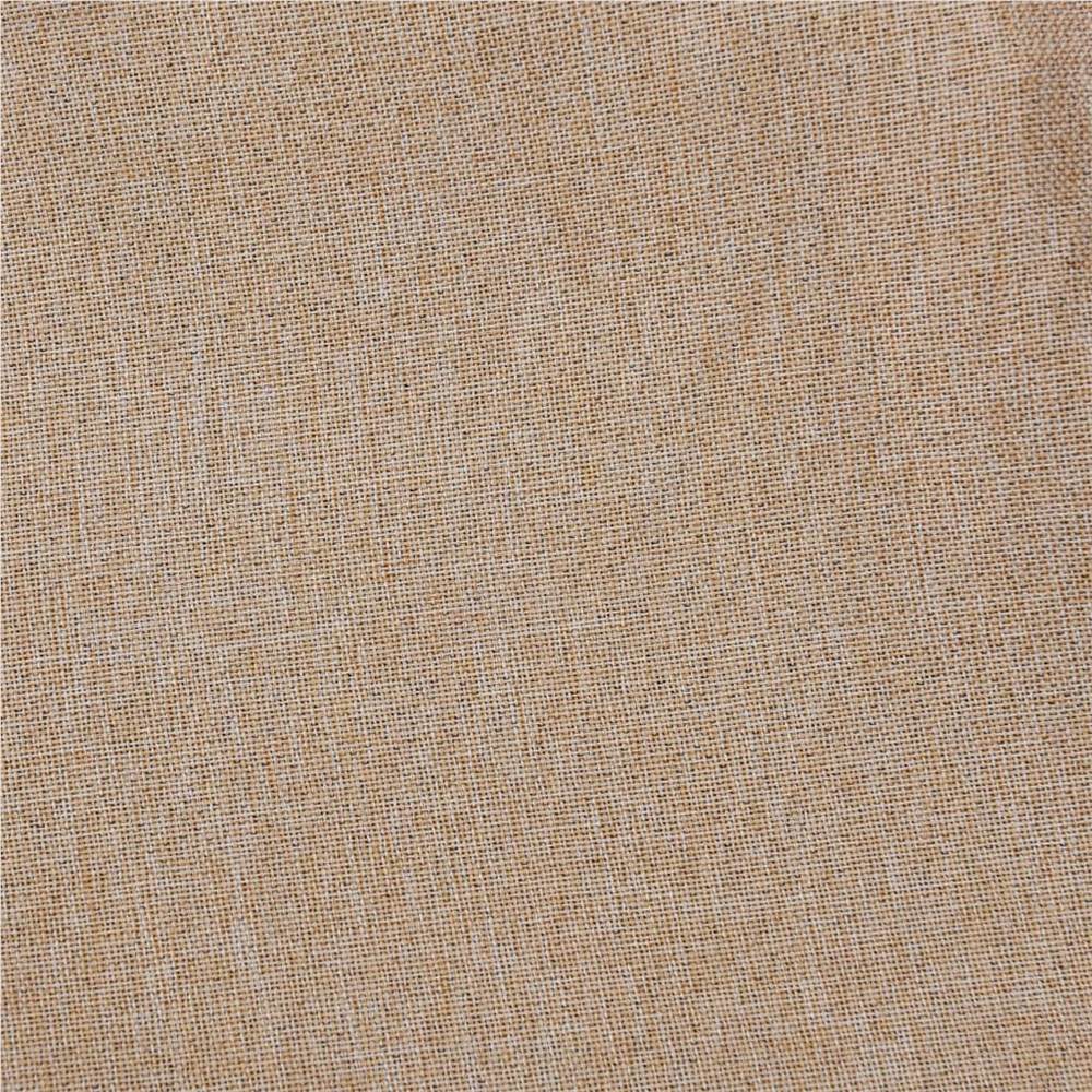 Linen-Look Blackout Curtain with Hooks Beige 290x245 cm