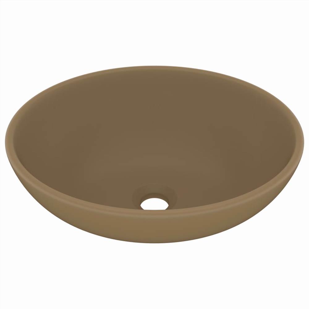 Luxury Basin Oval-shaped Matt Cream 40x33 cm Ceramic