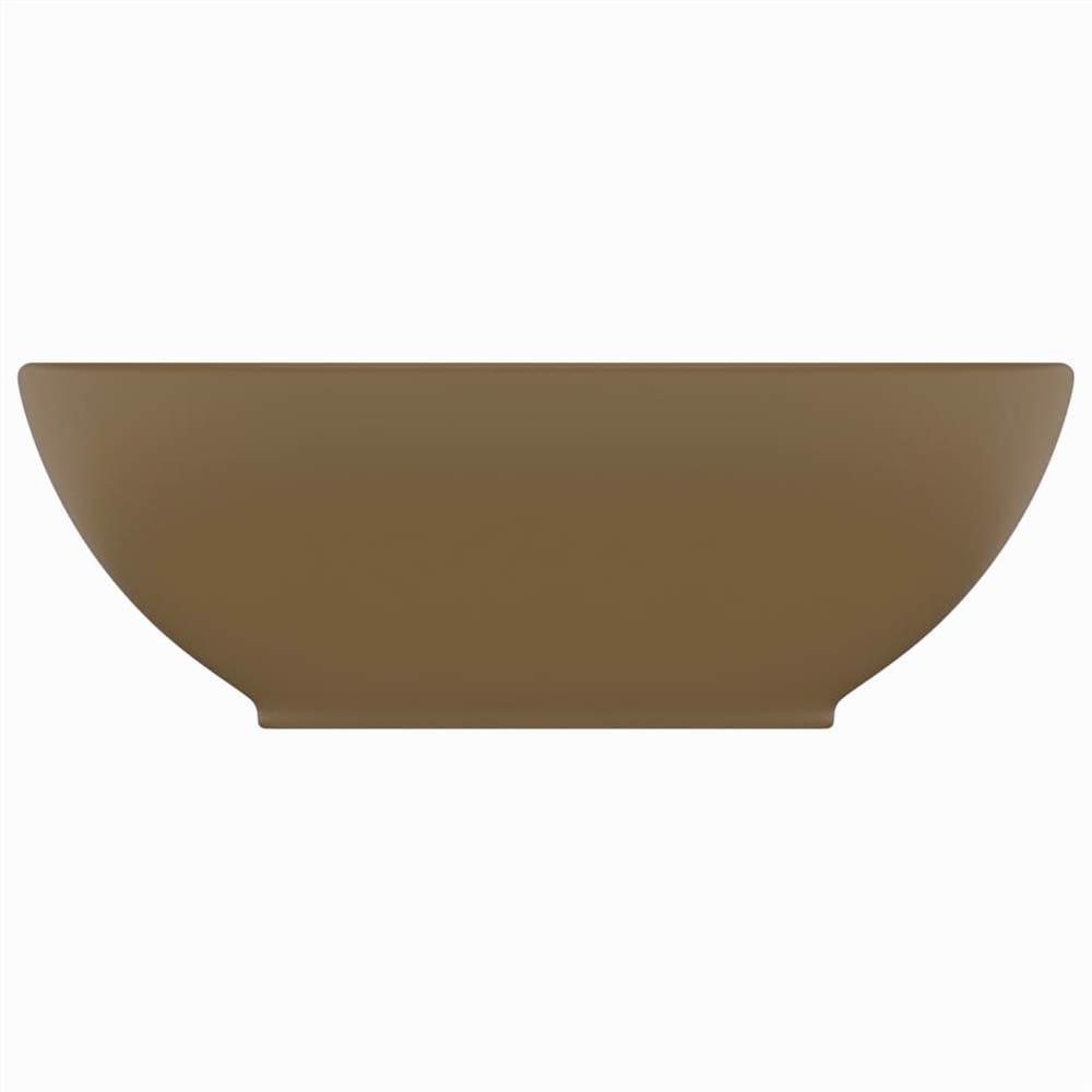 Luxury Basin Oval-shaped Matt Cream 40x33 cm Ceramic