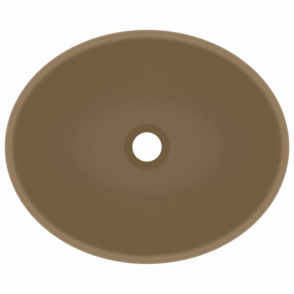 Luxury Basin Oval-shaped Matt Cream 40x33 cm Ceramic