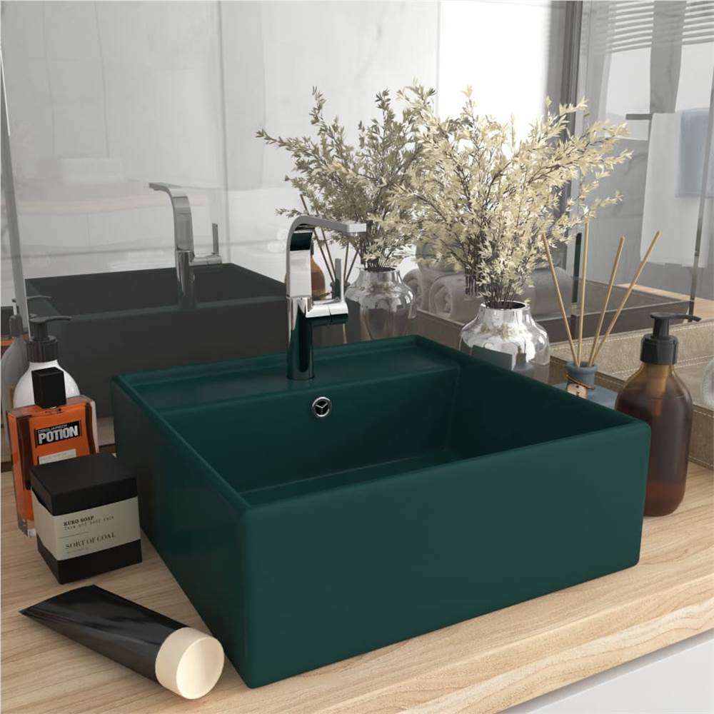 

Luxury Basin Overflow Square Matt Dark Green 41x41 cm Ceramic