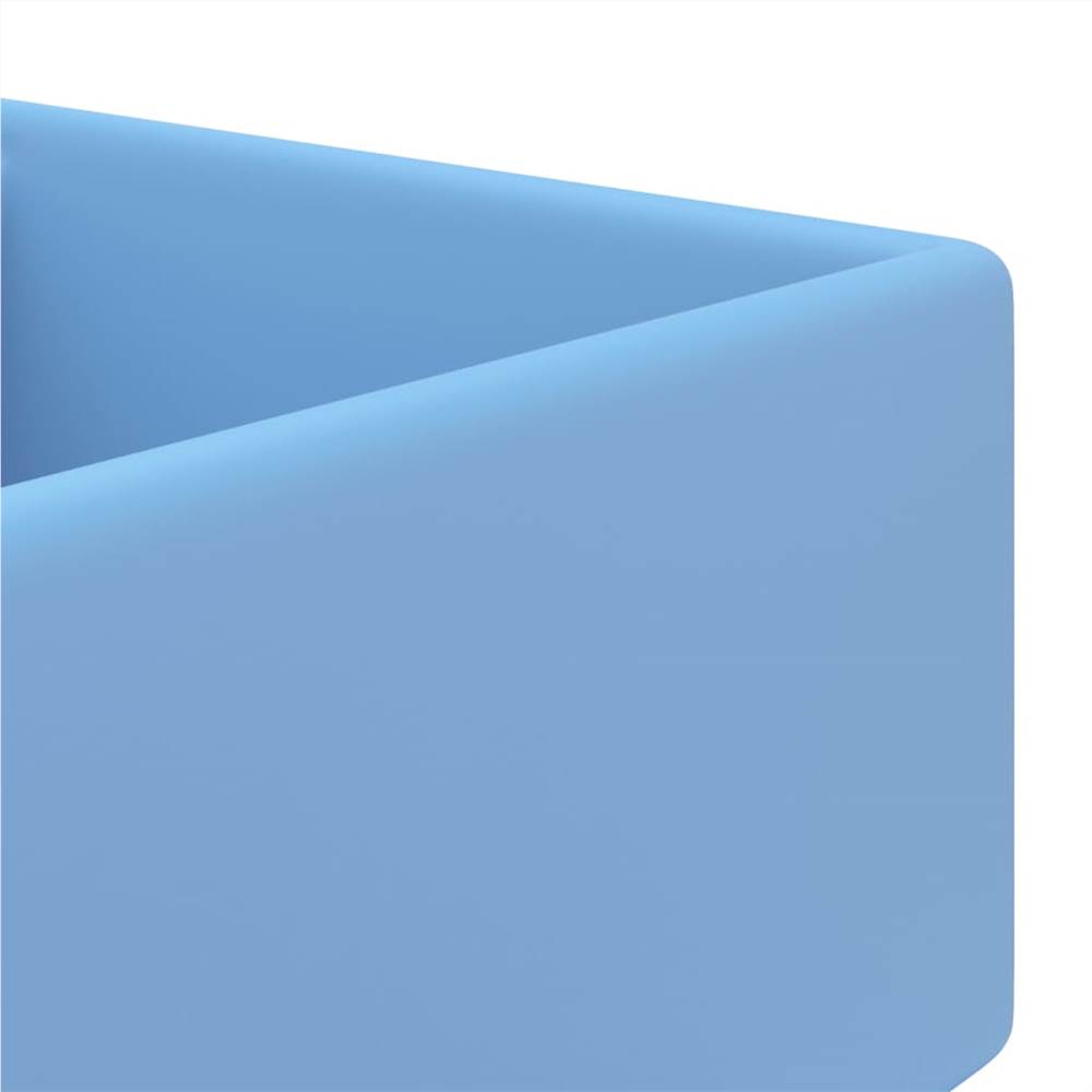 Luxury Basin Overflow Square Matt Light Blue 41x41 cm Ceramic