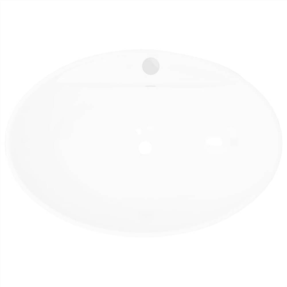 Luxury Ceramic Basin Oval with Overflow and Faucet Hole