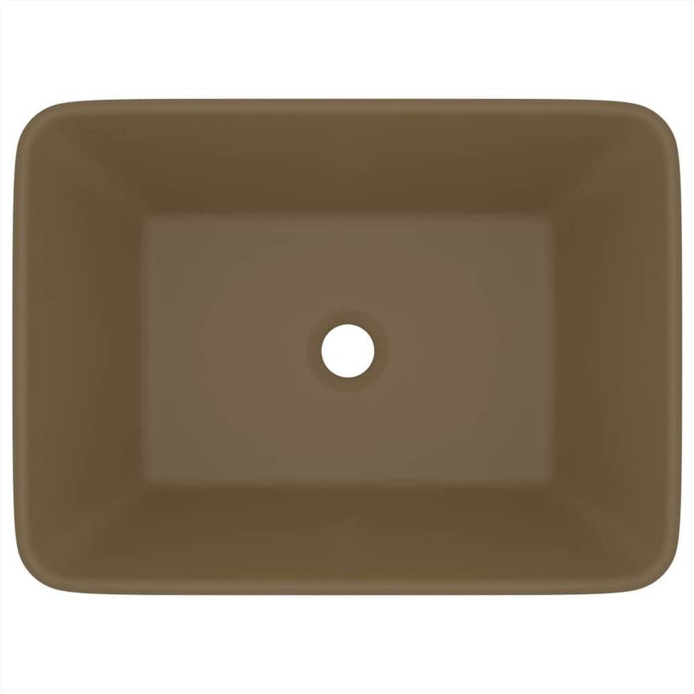 Luxury Wash Basin Matt Cream 41x30x12 cm Ceramic