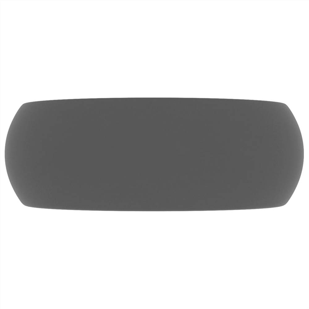 Luxury Wash Basin Round Matt Dark Grey 40x15 cm Ceramic