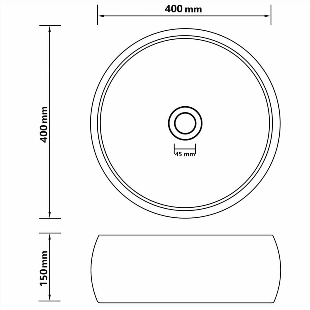 Luxury Wash Basin Round Matt Dark Grey 40x15 cm Ceramic