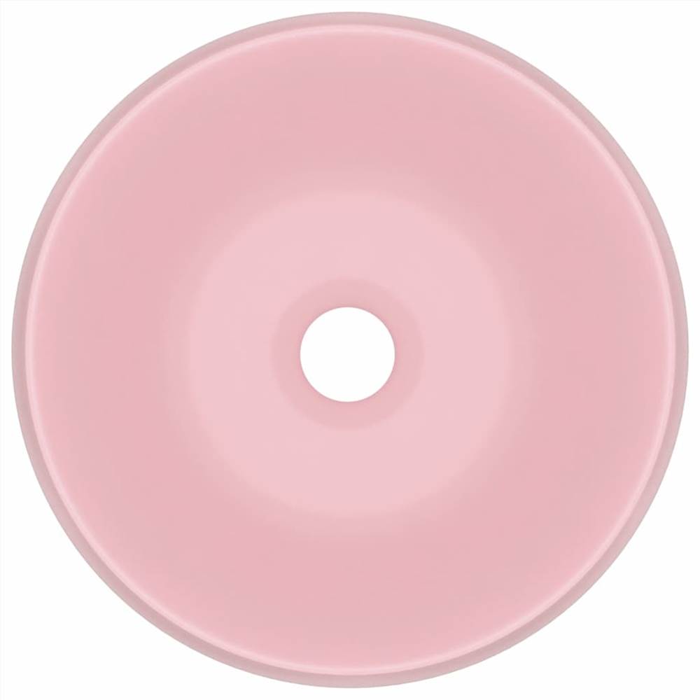 Luxury Wash Basin Round Matt Pink 40x15 cm Ceramic