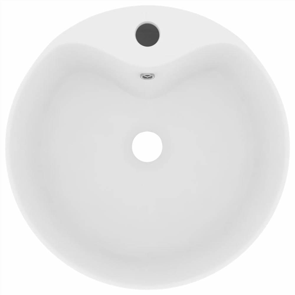 Luxury Wash Basin with Overflow Matt White 36x13 cm Ceramic