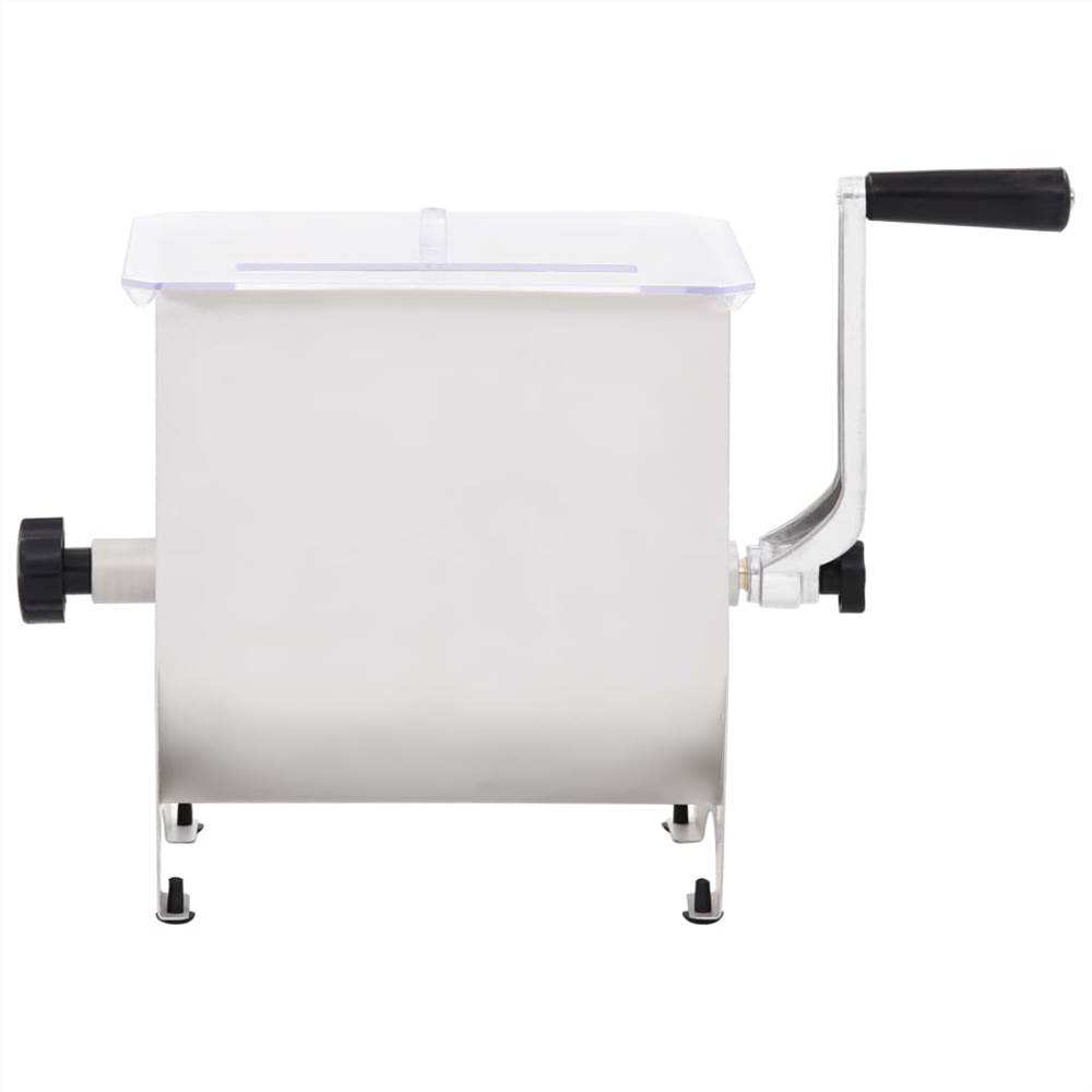 Manual Meat Mixer with Lid Silver 20 L Stainless Steel