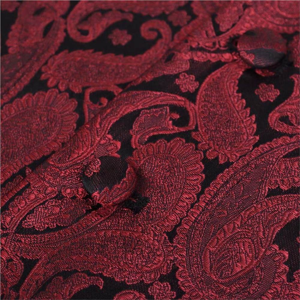 Mens Paisley Wedding Waistcoat Set Size 52 Burgundy