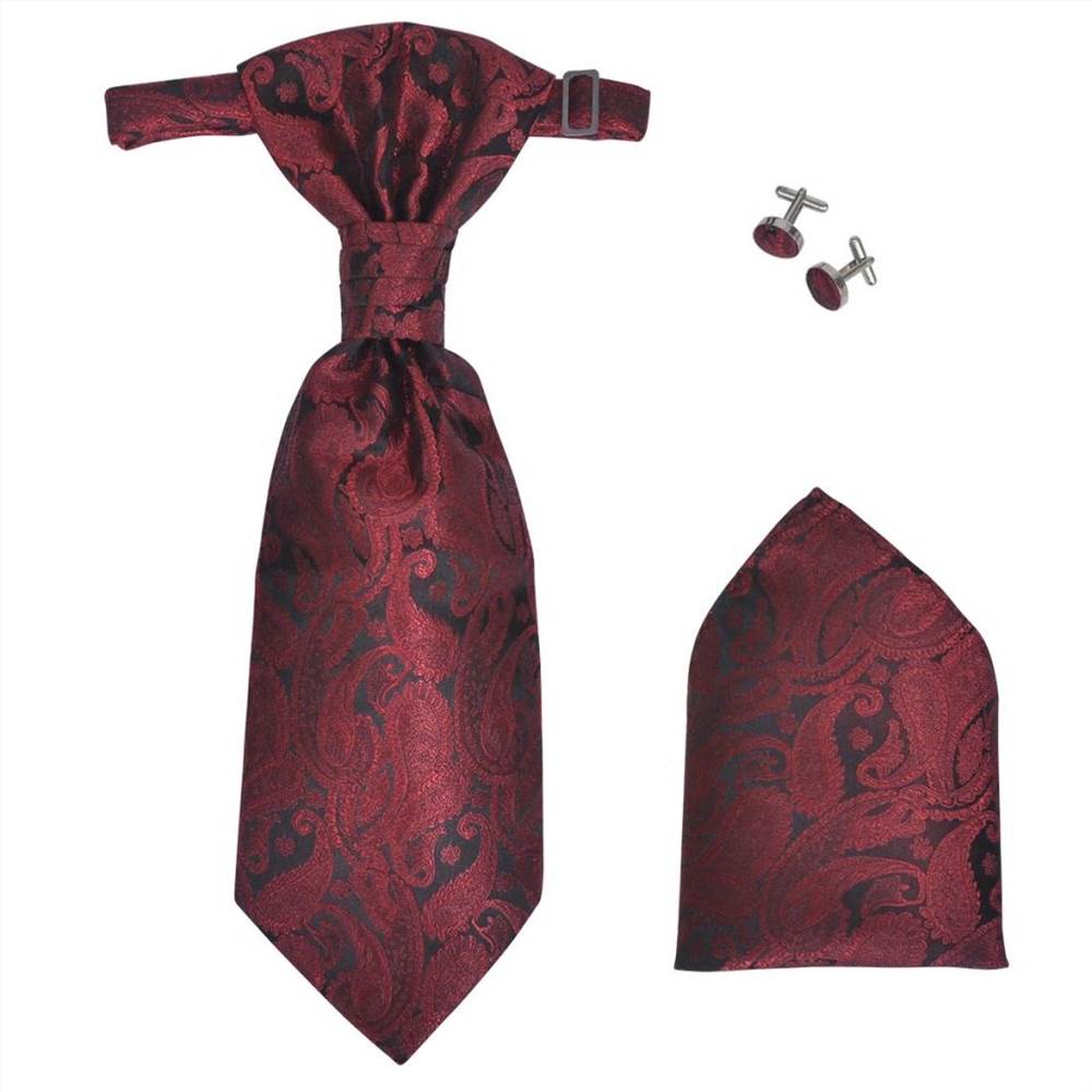 Mens Paisley Wedding Waistcoat Set Size 52 Burgundy