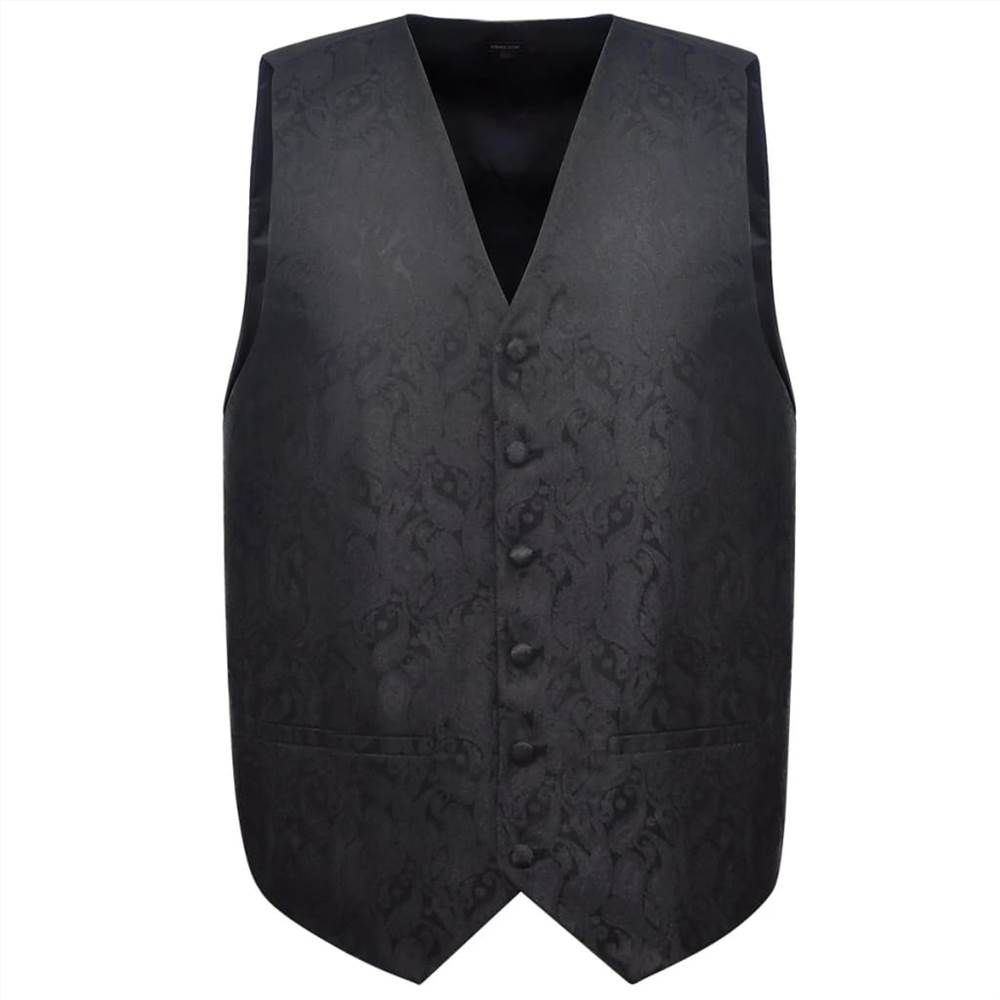 Men's Paisley Wedding Waistcoat Set Size 54 Black