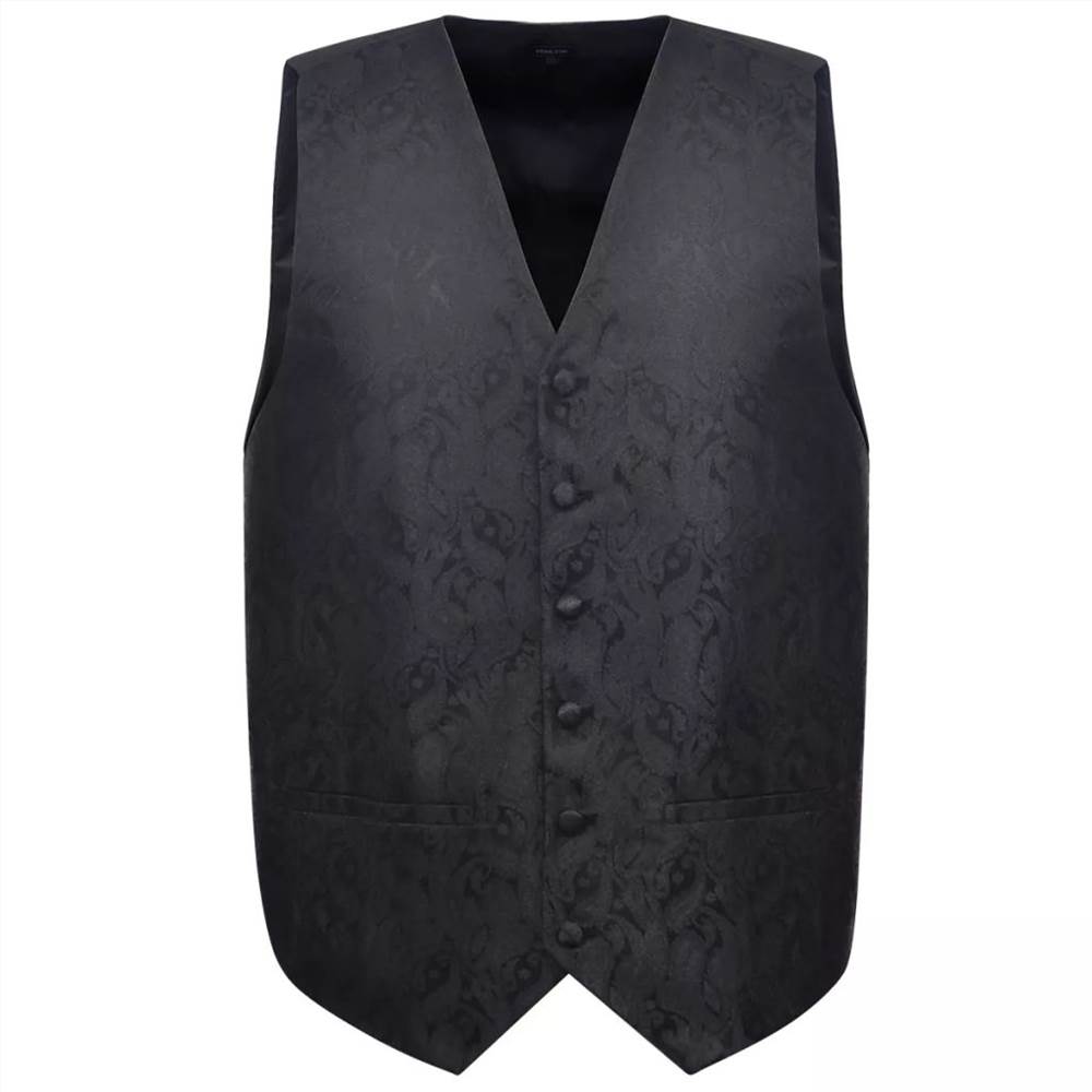 Mens Paisley Wedding Waistcoat Set Size 56 Black