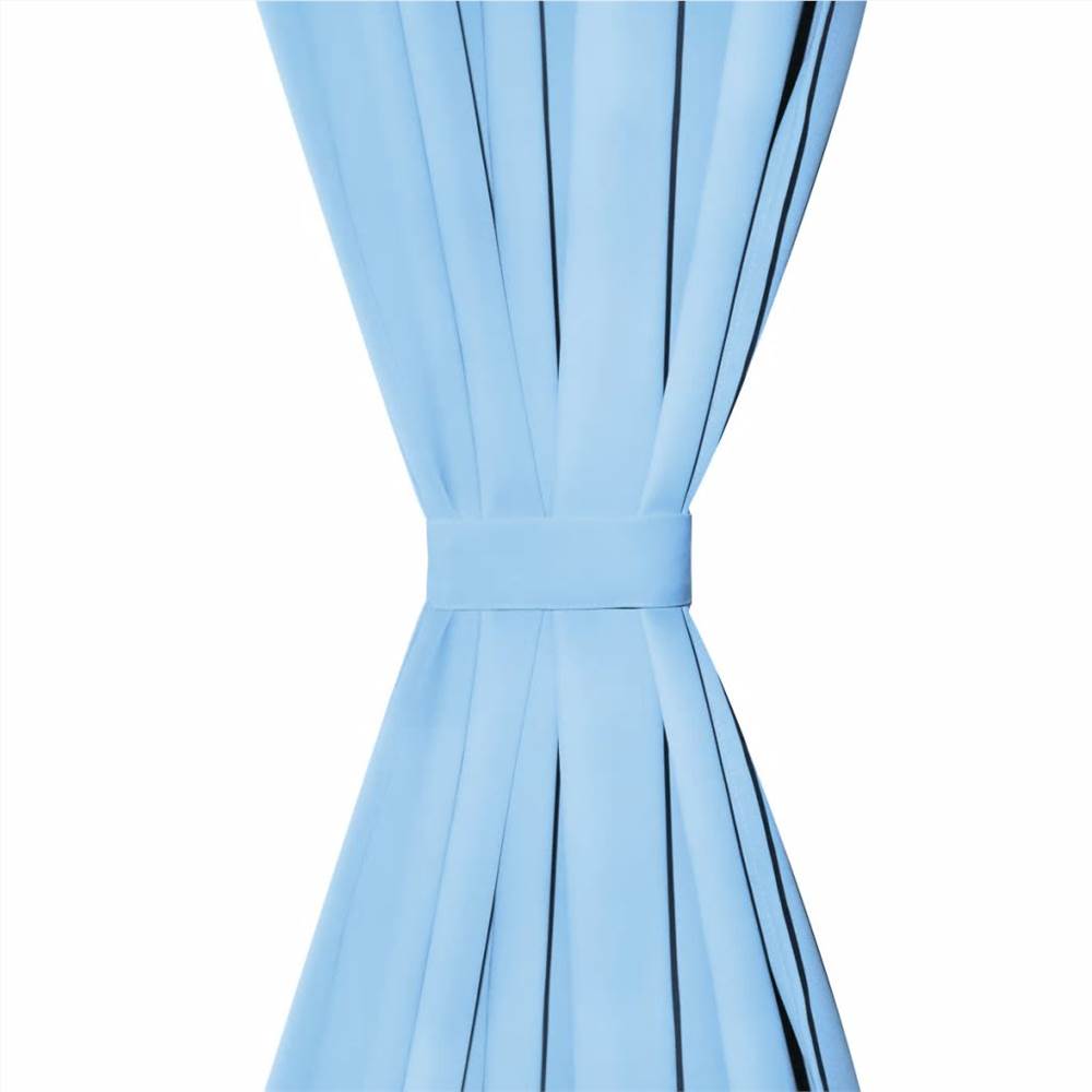 Micro-Satin Curtains 2 pcs with Loops 140x245 cm Turquoise