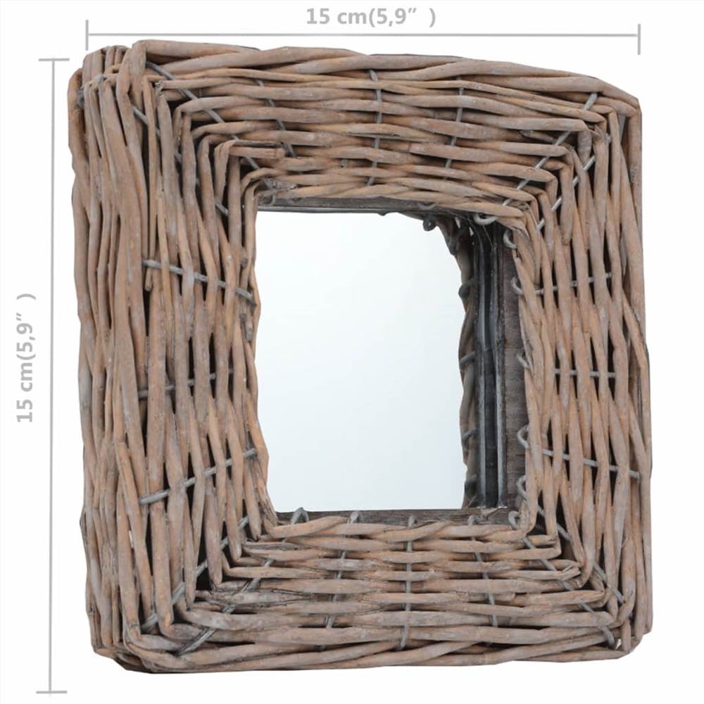 Mirrors 3 pcs 15x15 cm Wicker