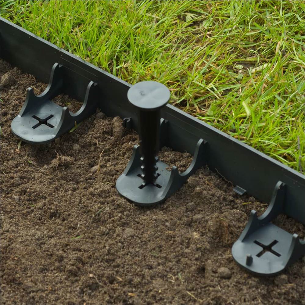 Nature Garden Border Edging And Anchor Pegs Black