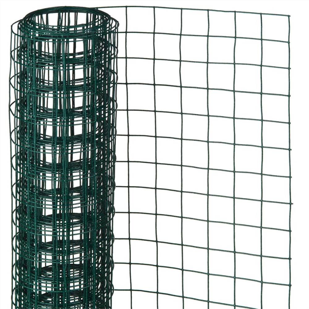 Nature Wire Mesh Square 1x5 m 13 mm Plastic Coated Steel Green