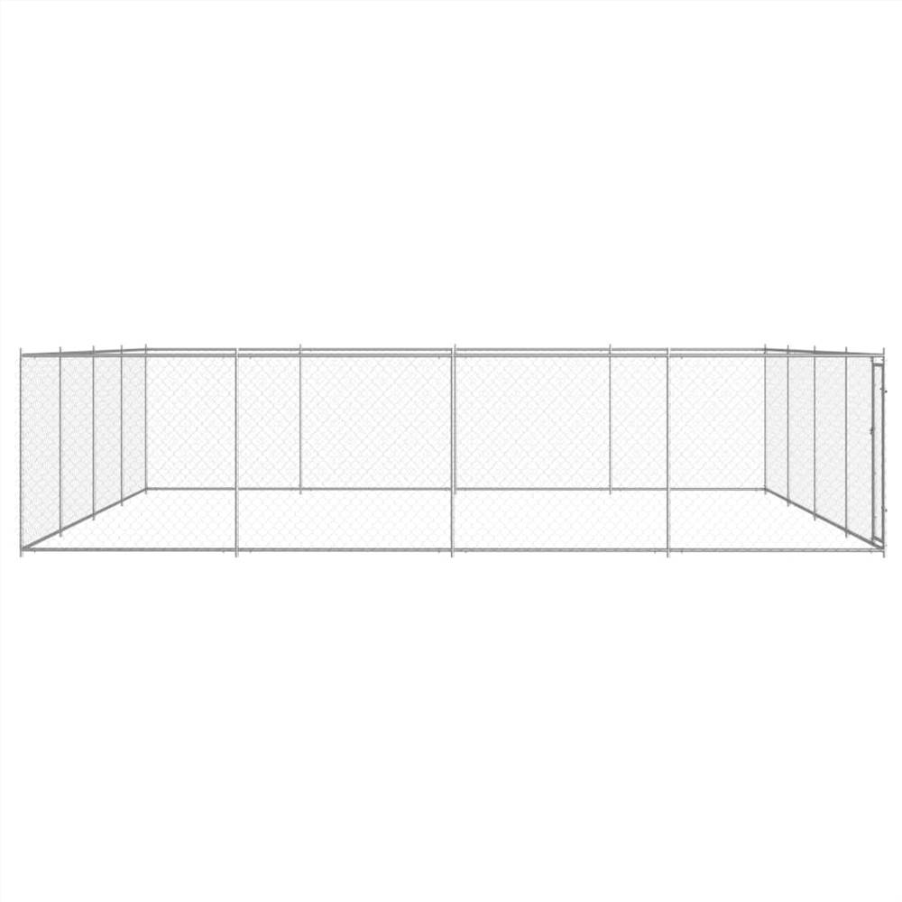 Outdoor Dog Kennel Galvanised Steel 760x760x195 cm