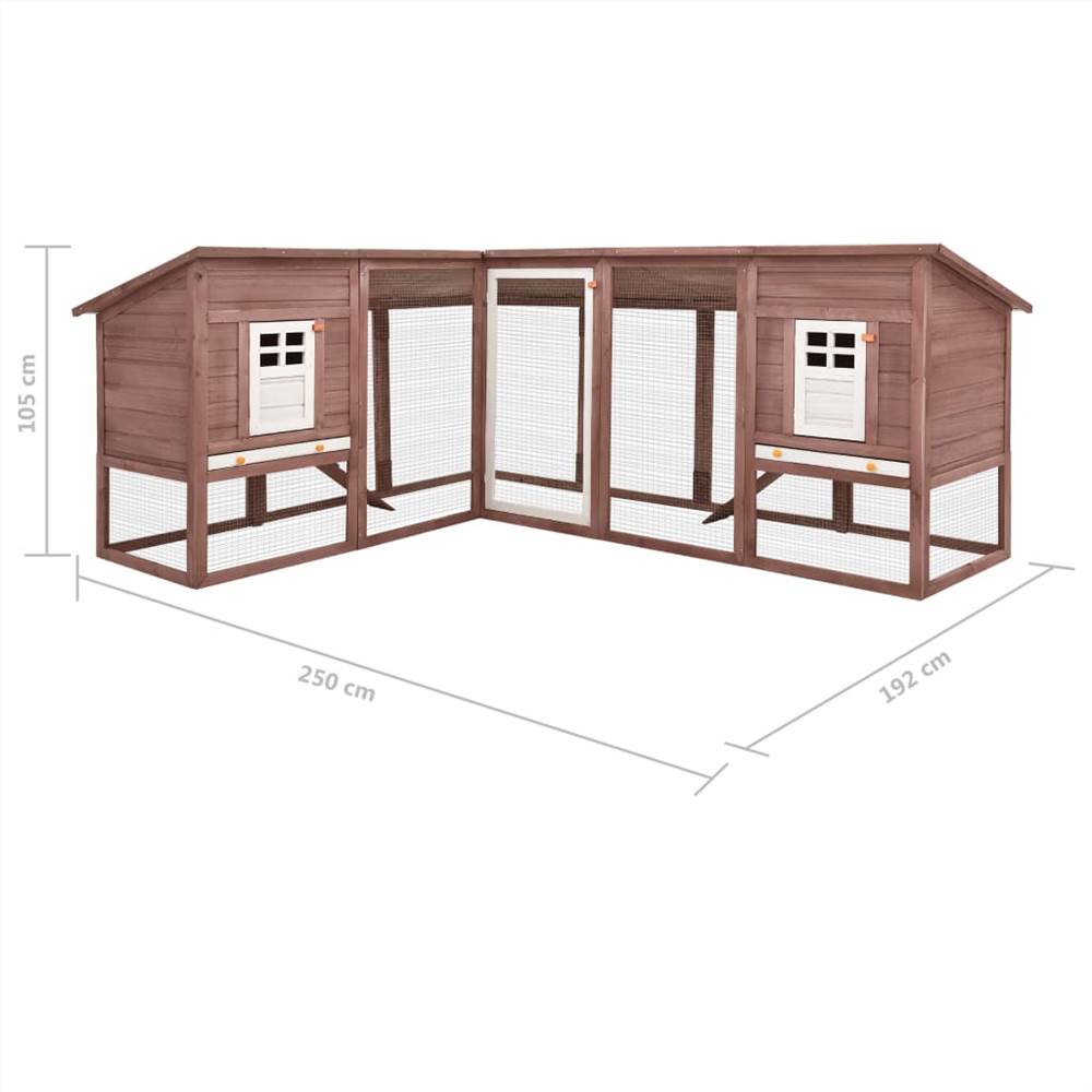 Outdoor Rabbit Hutch with Run Mocca and White Solid Fir Wood