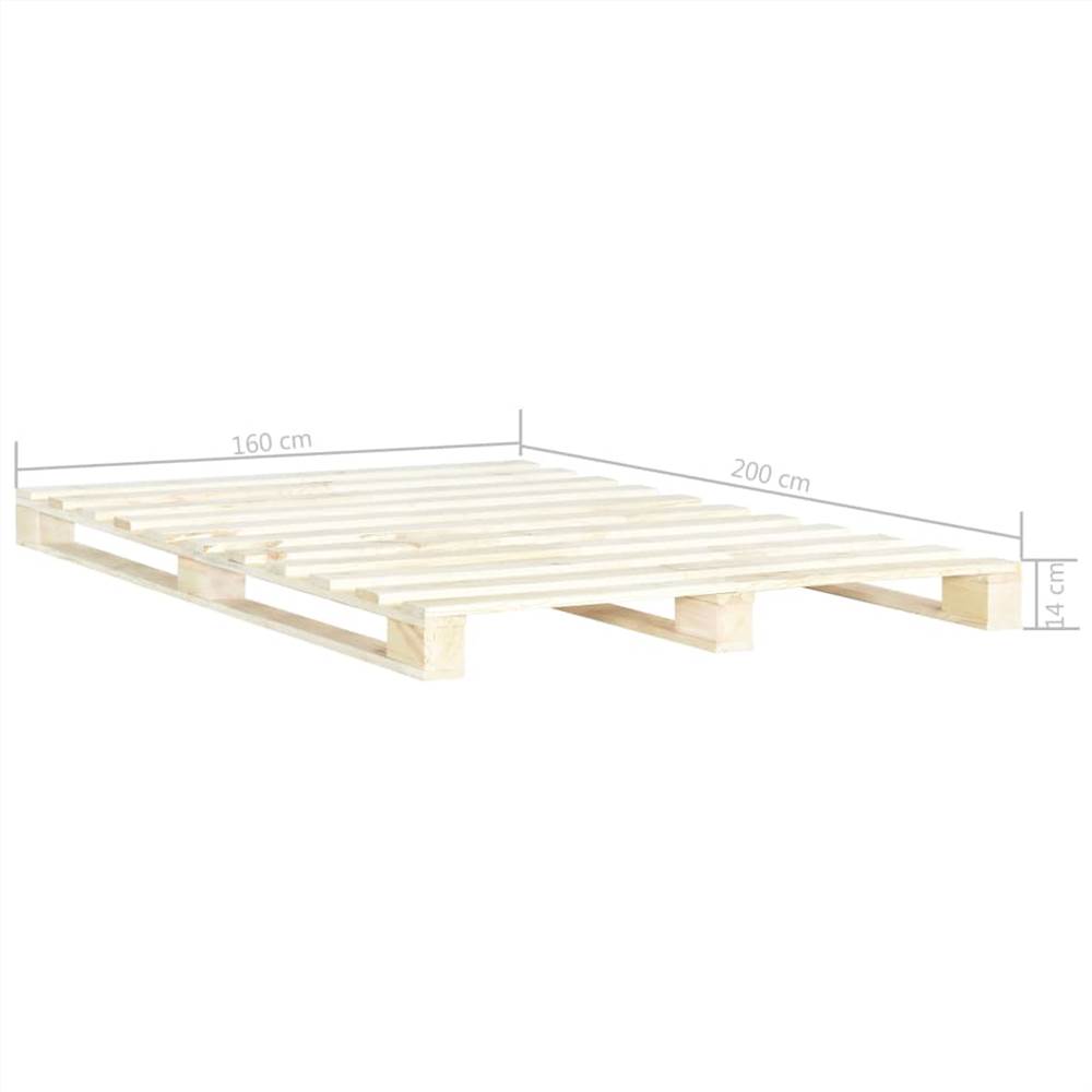 Pallet Bed Frame Solid Pine Wood 160x200 cm