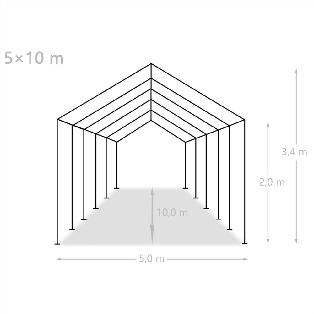 Party Tent PE 5x10 m Grey