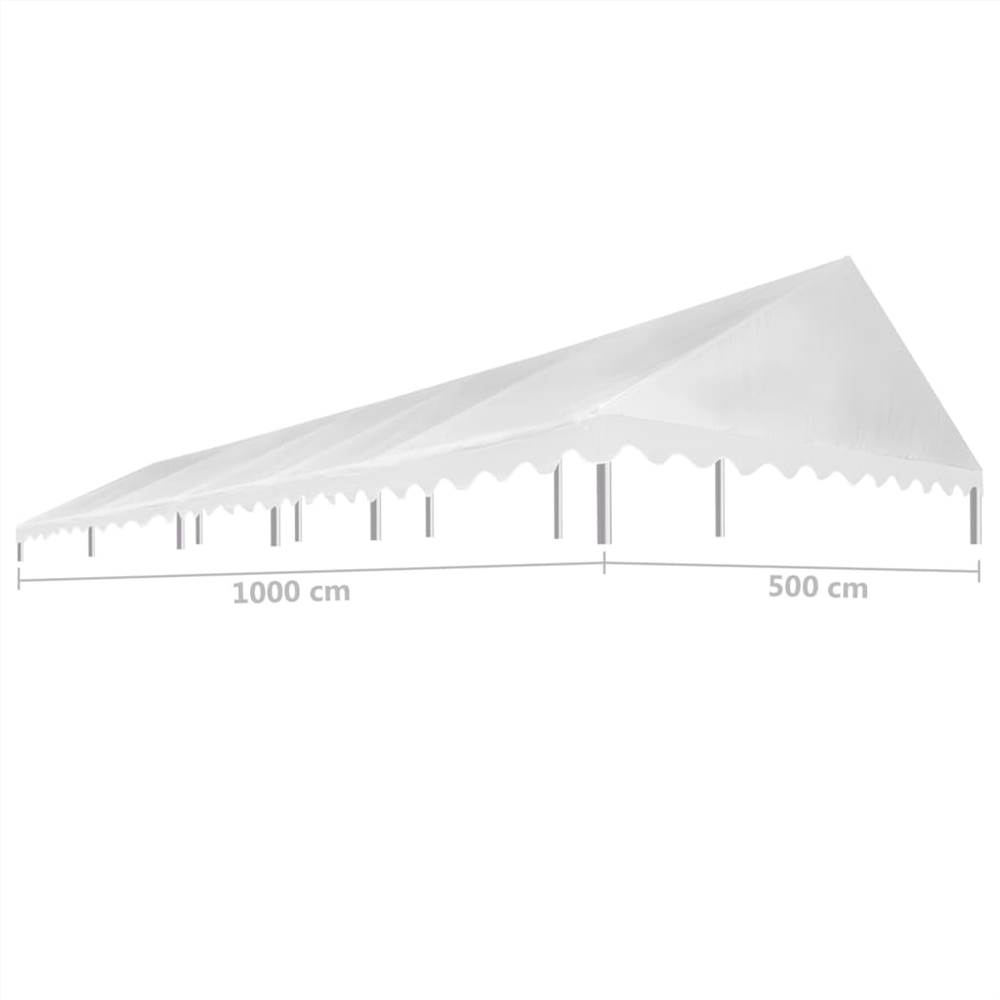 Party Tent Roof 5x10 m White 450 g/m²