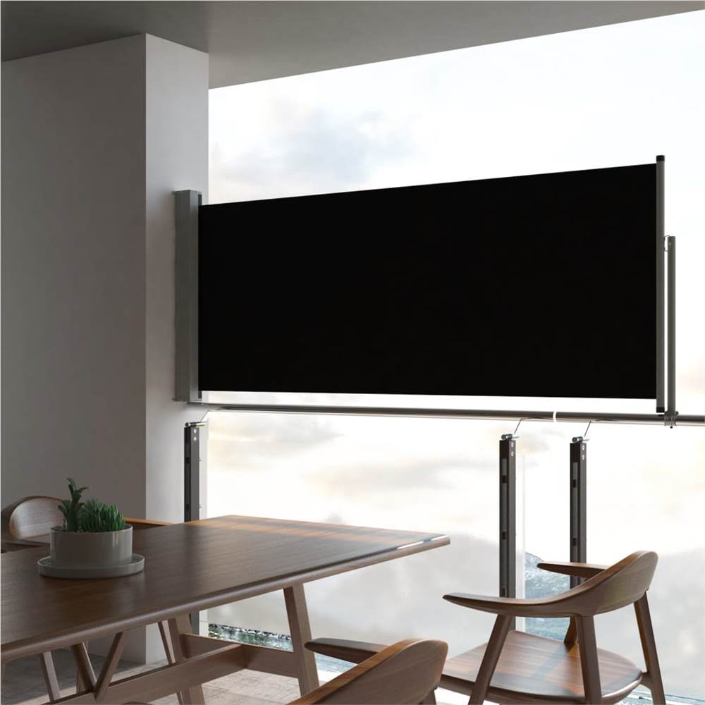 

Patio Retractable Side Awning 100 x 300 cm Black