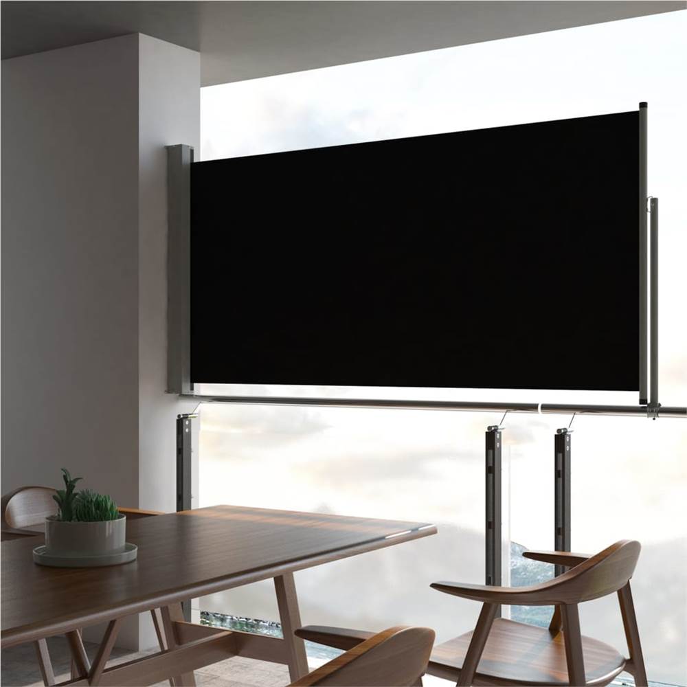 

Patio Retractable Side Awning 120 x 300 cm Black