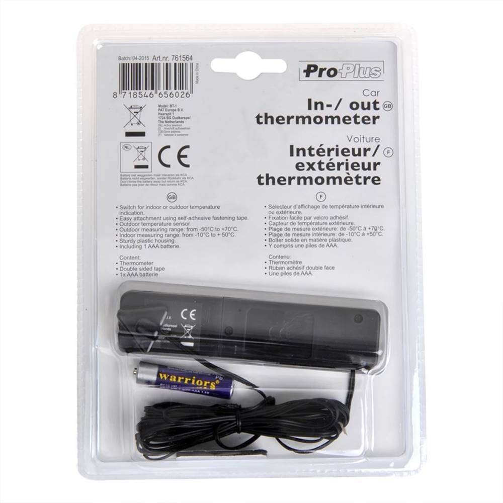 ProPlus Indoor/Outdoor Car Thermometer 761564