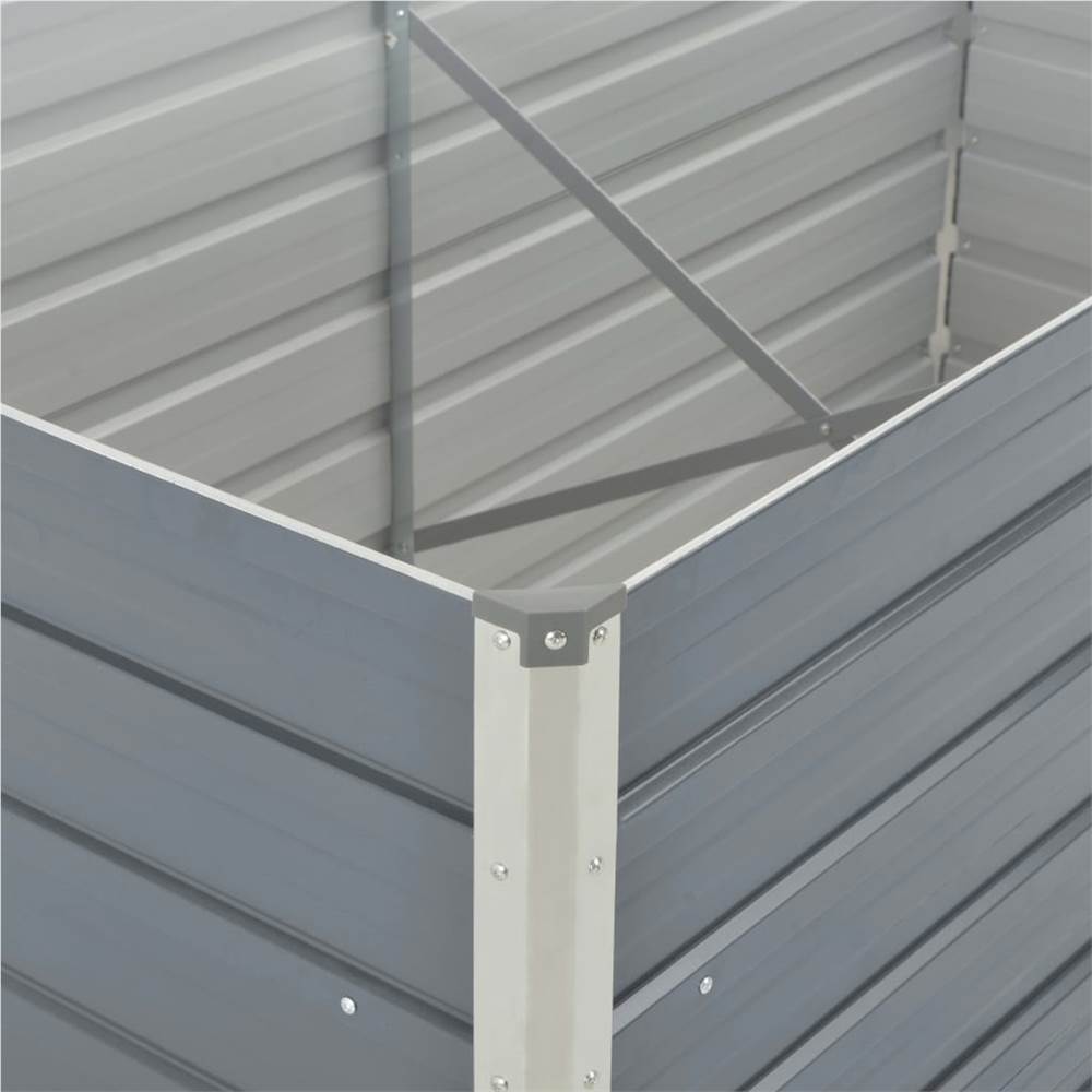 Raised Garden Bed 160x80x45 cm Galvanised Steel Grey