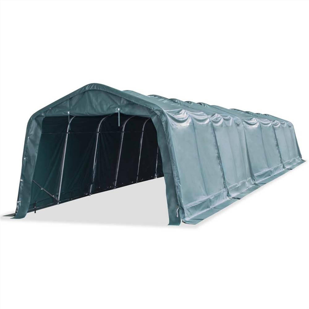 Removable Livestock Tent PVC 550 g/m² 3.3x16 m Dark Green