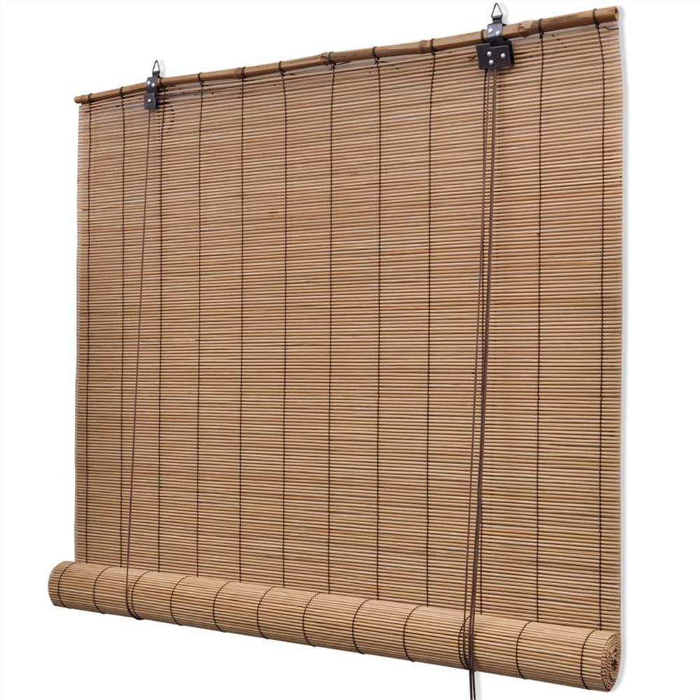 Roller Blind Bamboo 100x220 cm Brown