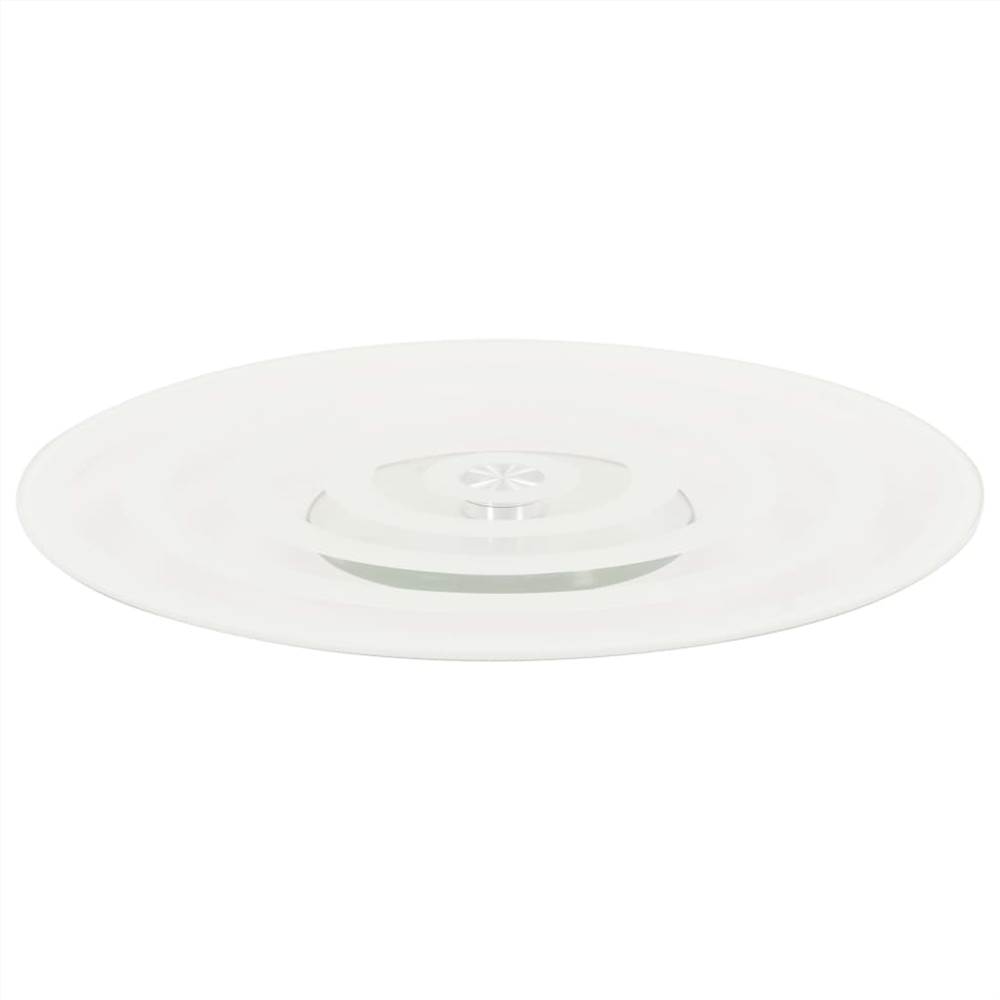 Rotating Serving Plates 2 pcs Transparent 30 cm Tempered Glass