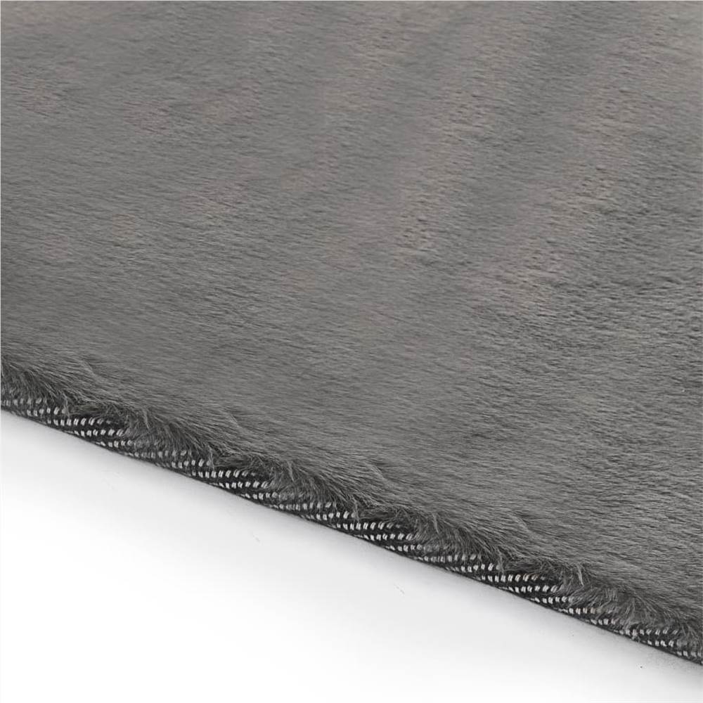 Rug 120x160 cm Faux Rabbit Fur Dark Grey