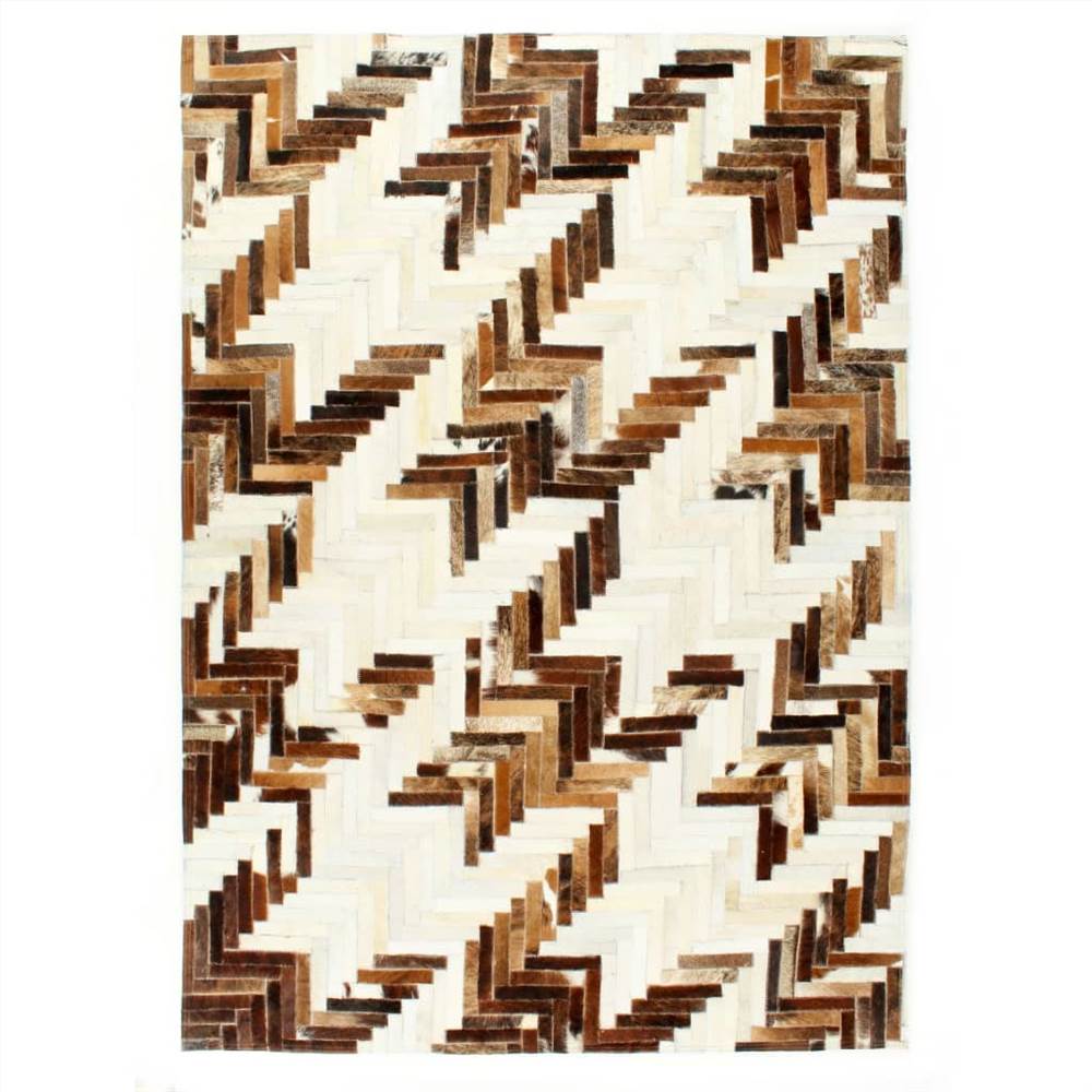 

Rug Genuine Hair-on Leather Patchwork 80x150 cm Brown/White