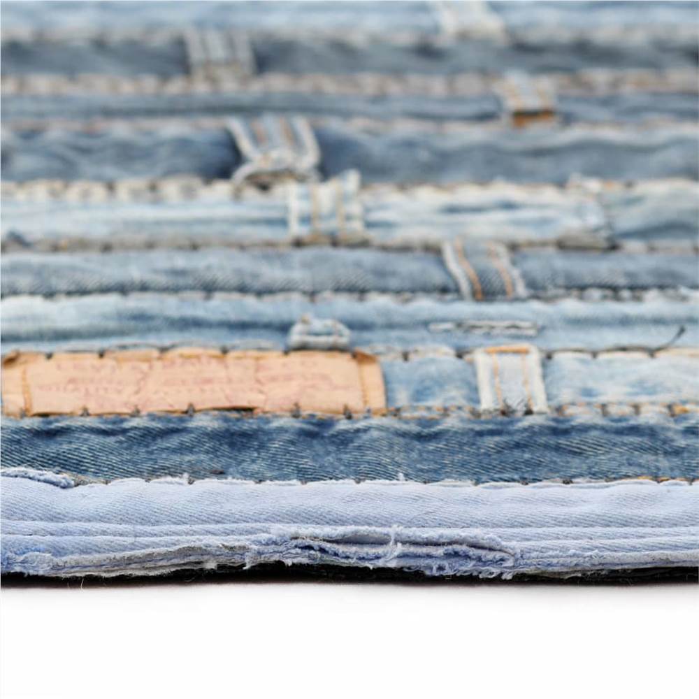 Rug Jeans Waistband Patchwork 160x230 cm Denim Blue
