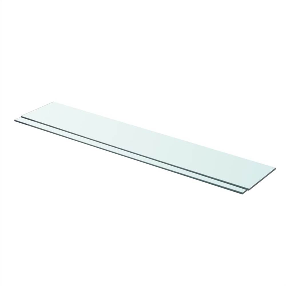 

Shelves 2 pcs Panel Glass Clear 90x15 cm