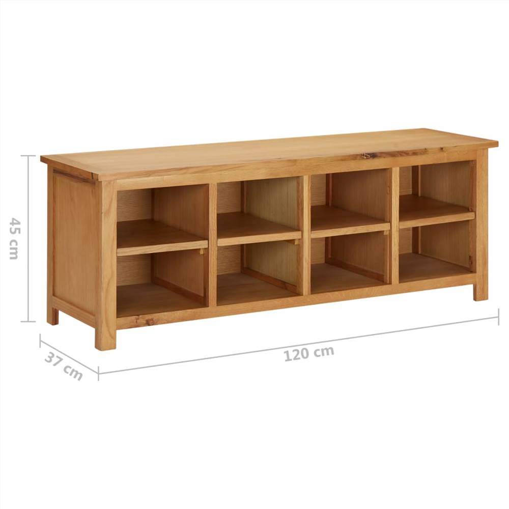 Shoe Rack 120x37x45 cm Solid Oak Wood