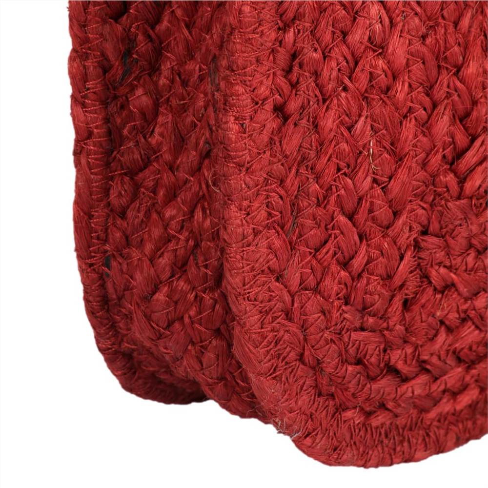 Shoulder Bag Red Handmade Jute