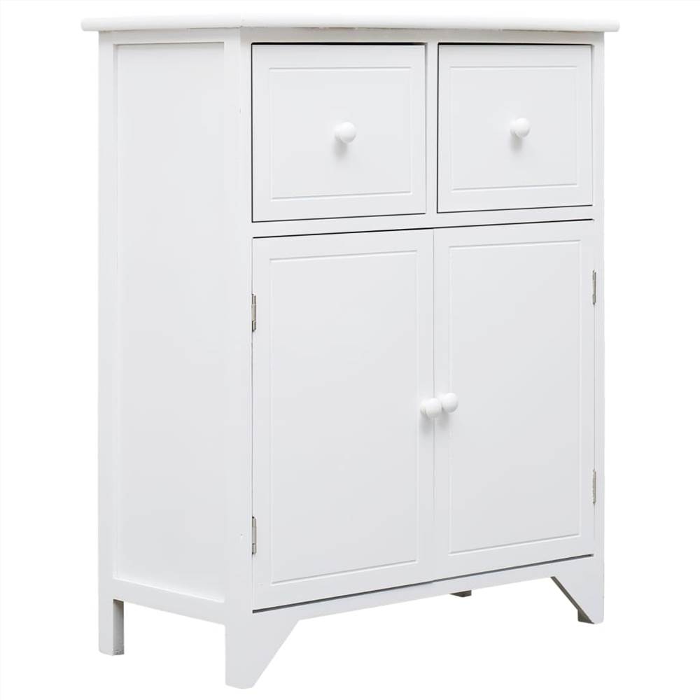 

Side Cabinet White 60x30x75 cm Paulownia Wood