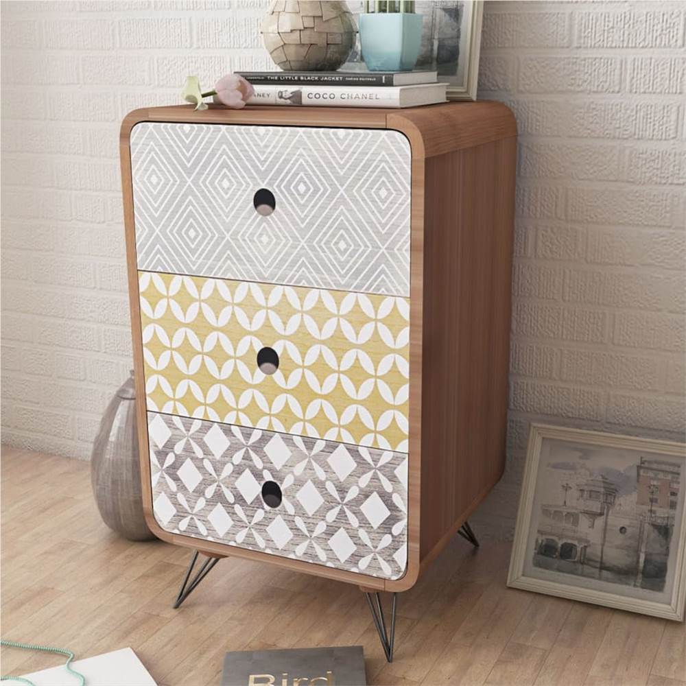 

Side Cabinet with 3 Drawers Brown