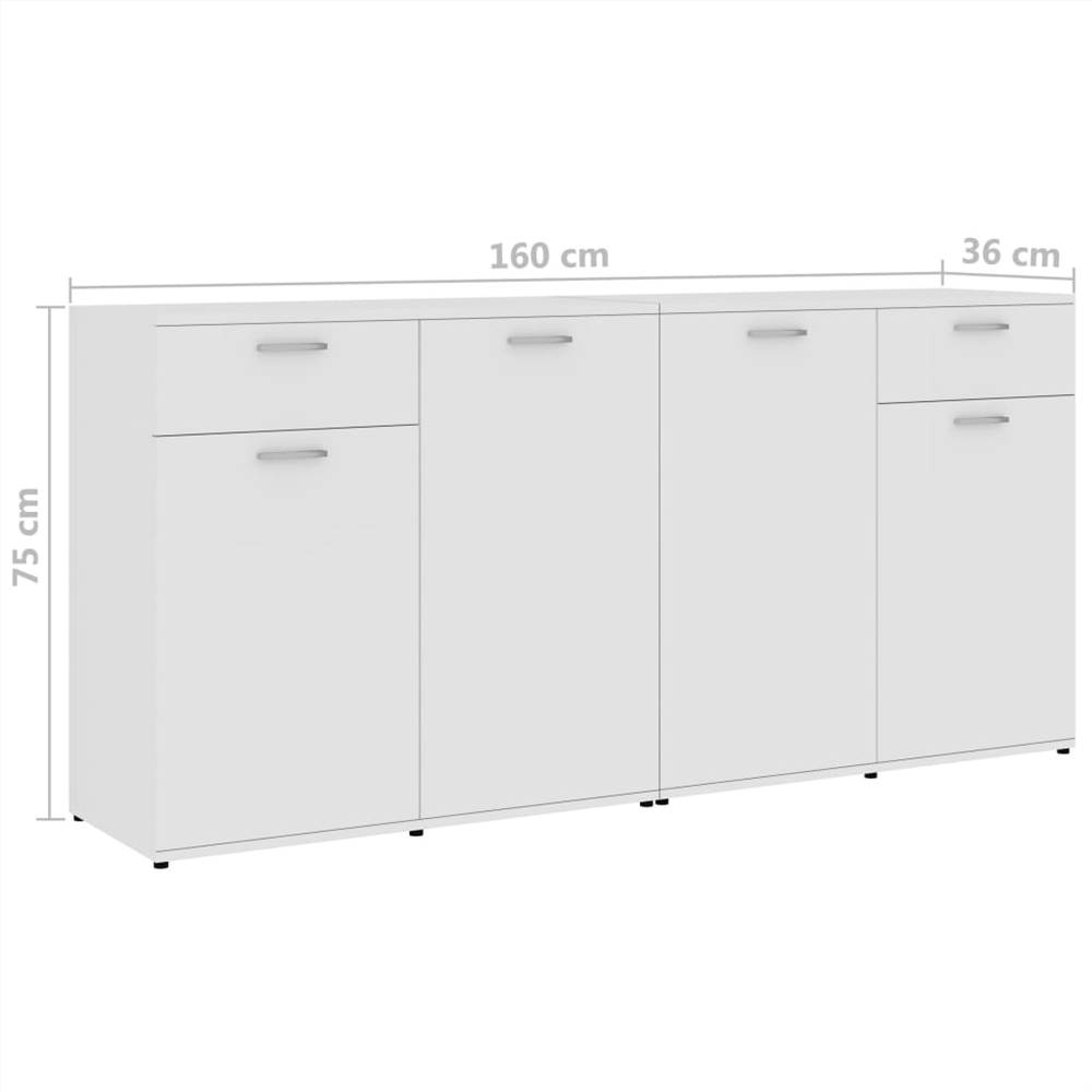 Sideboard White 160x36x75 cm Chipboard