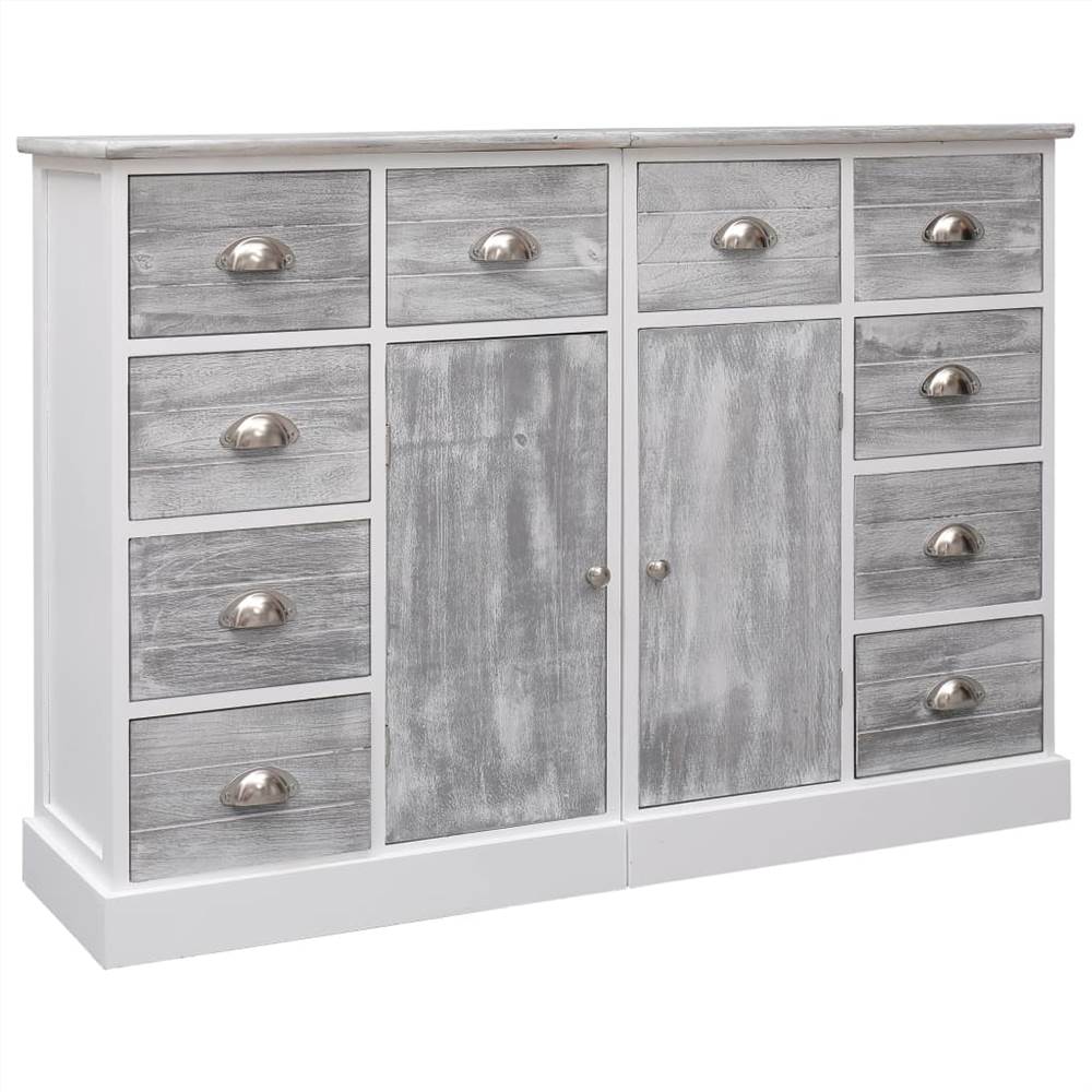 

Sideboard with 10 Drawers Grey 113x30x79 cm Wood