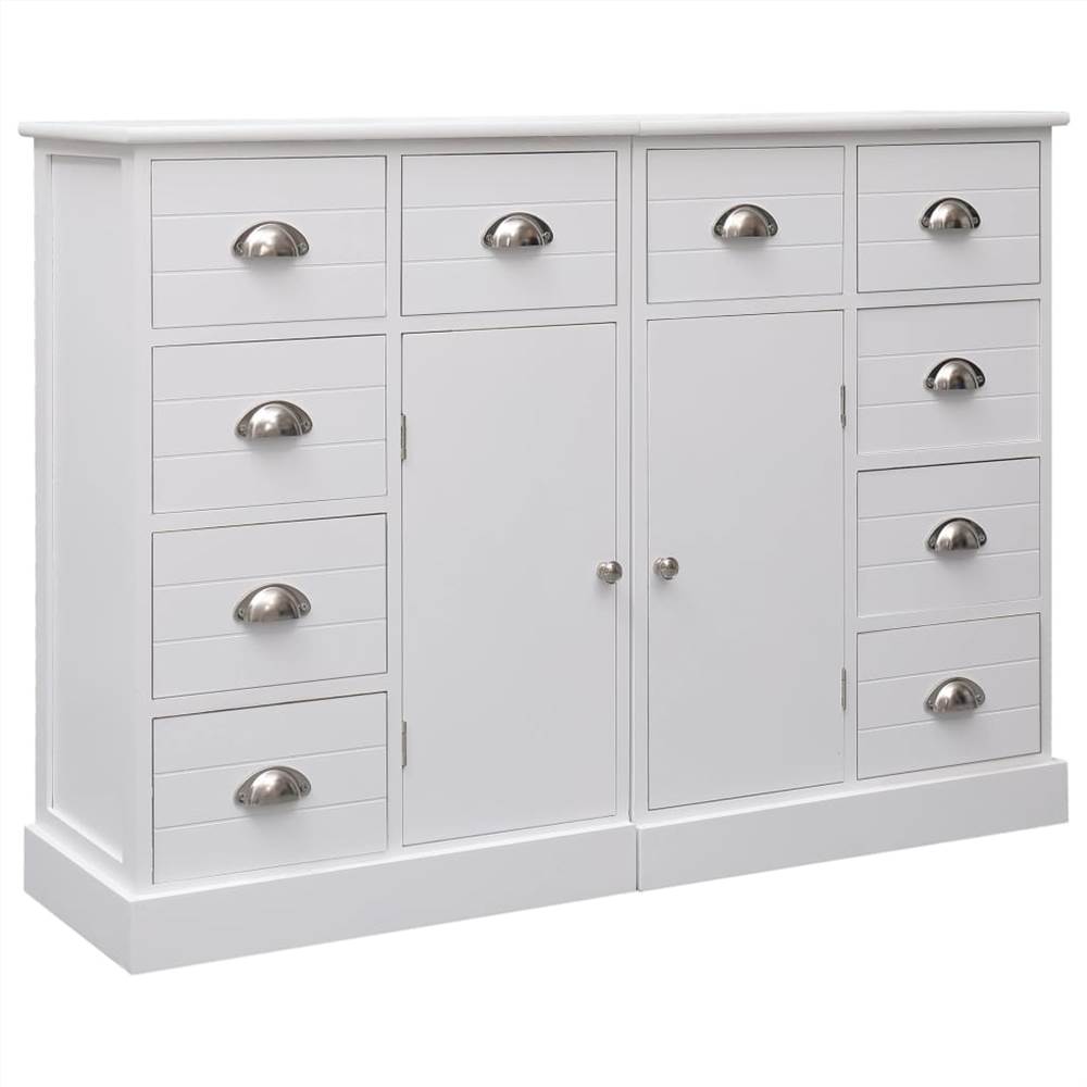 

Sideboard with 10 Drawers White 113x30x79 cm Wood