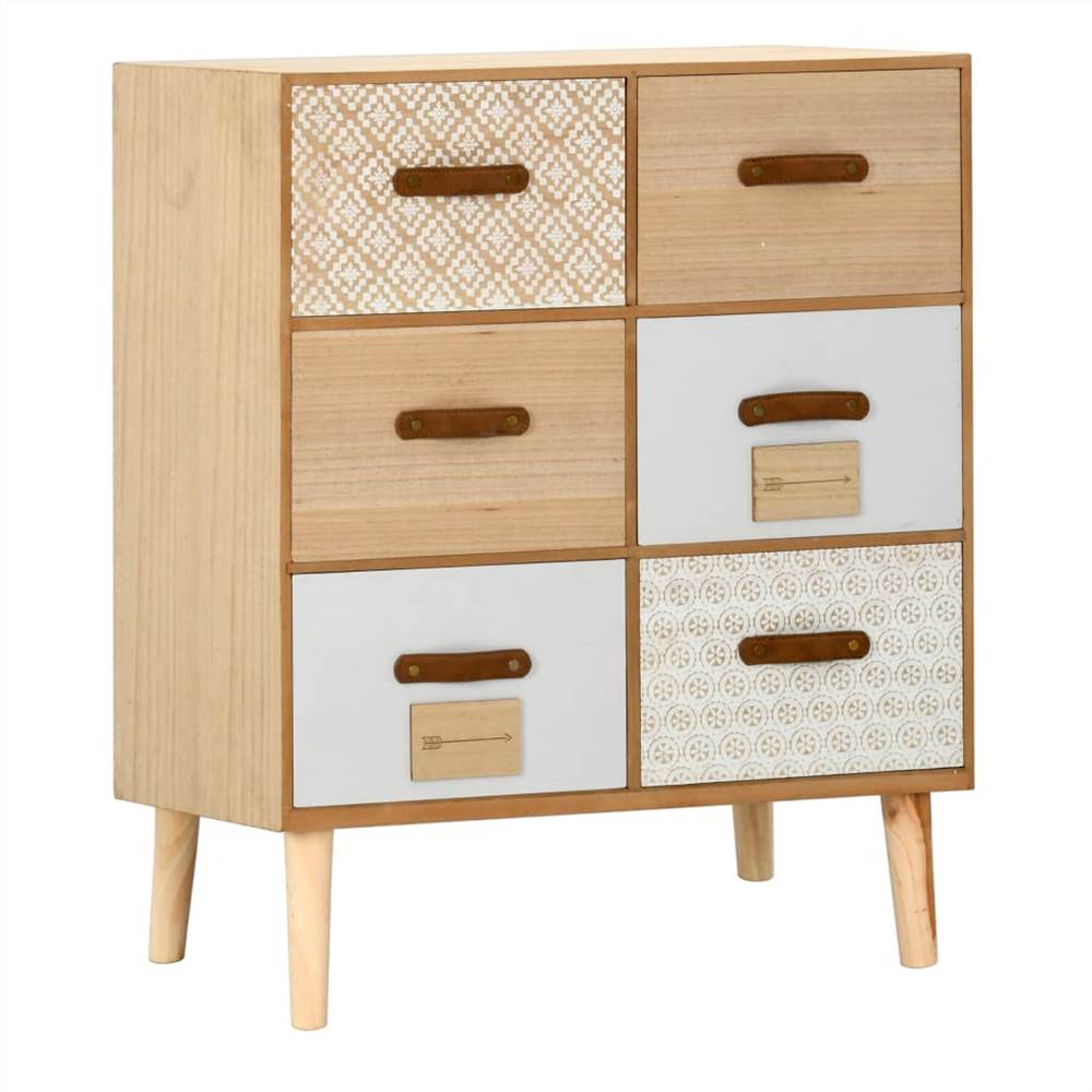 

Sideboard with 6 Drawers 60x30x75 cm Solid Pinewood