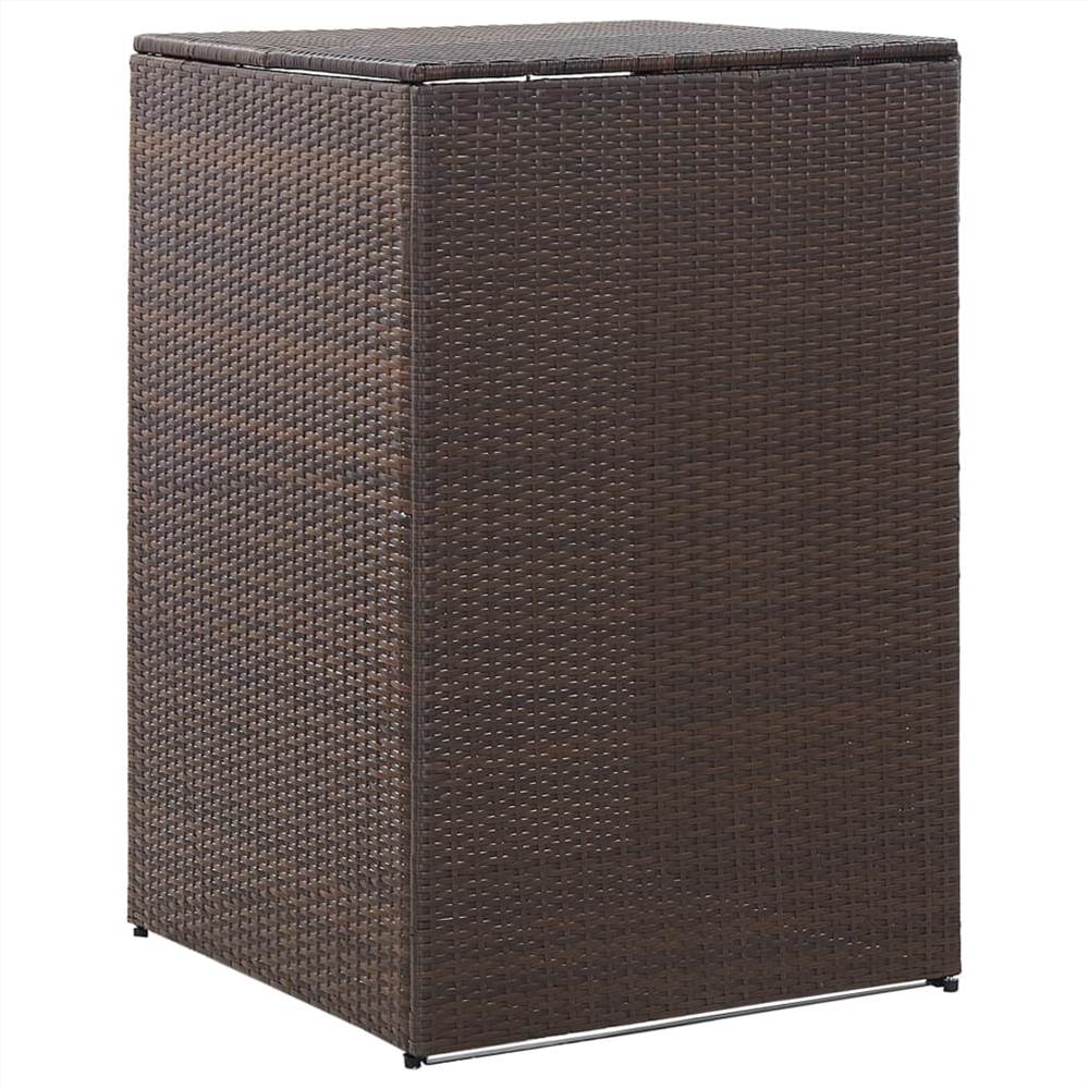 

Single Wheelie Bin Shed Brown 76x78x120 cm Poly Rattan