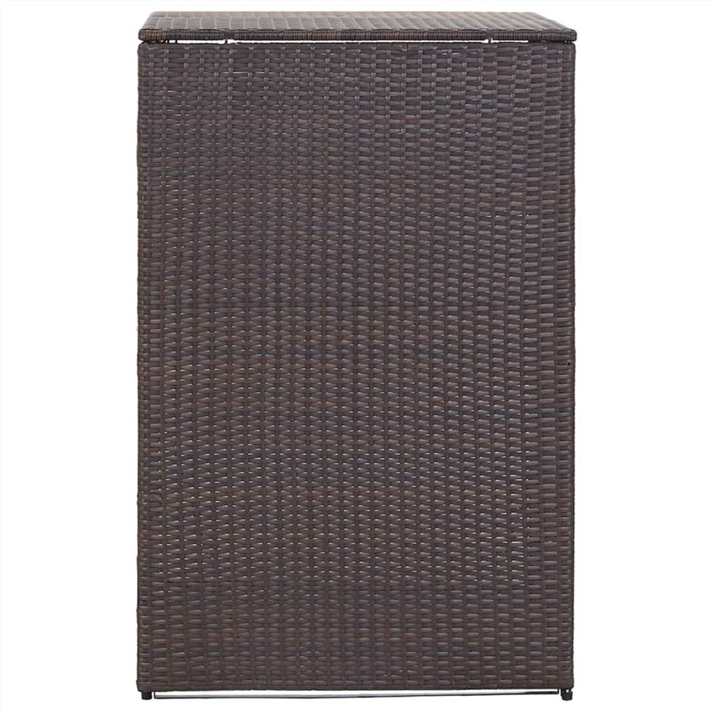 Single Wheelie Bin Shed Brown 76x78x120 cm Poly Rattan